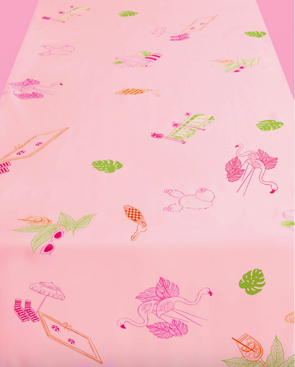 Pink Palm Royale Tablecloth