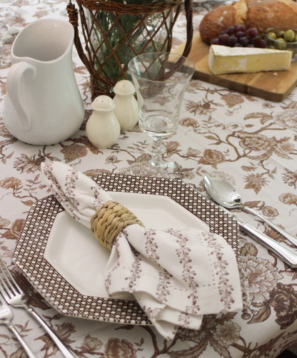 Willamere Chestnut Floral Rectangle Tablecloth