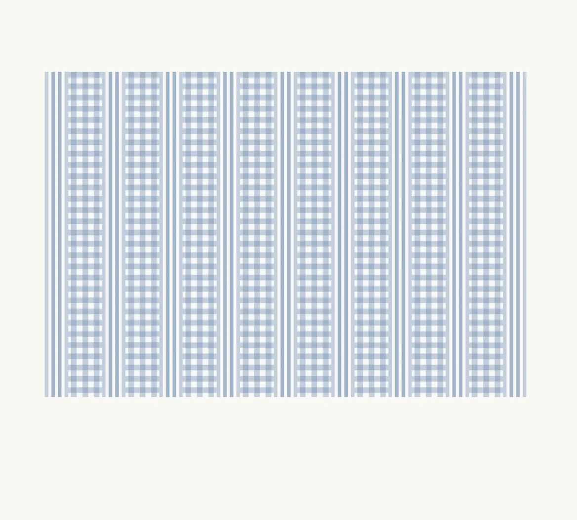Blue Gingham Print Cotton Tablecloth