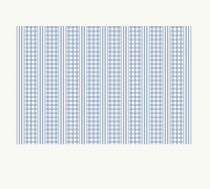 Blue Gingham Print Cotton Tablecloth