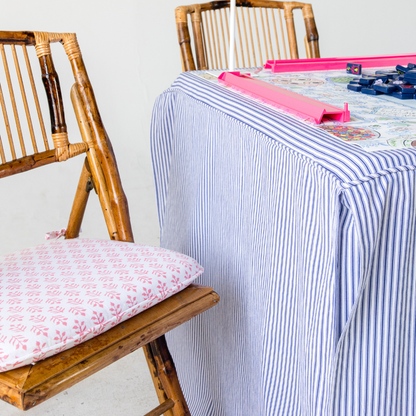Tie Back Seat Cushion: Sprig in Pink