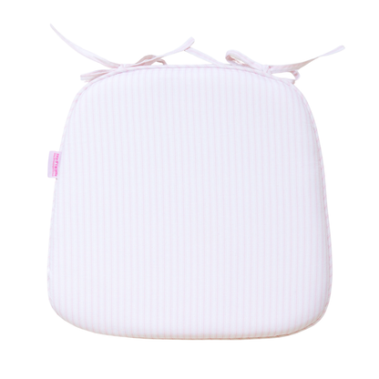 Tie Back Seat Cushion: Ticking Stripe in Light Pink