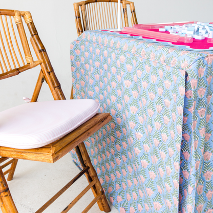 Tie Back Seat Cushion: Ticking Stripe in Light Pink