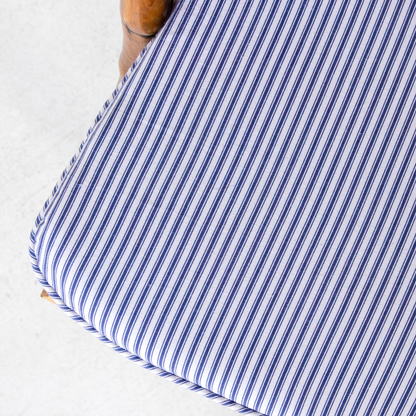 Tie Back Seat Cushion: Ticking Stripe in Navy