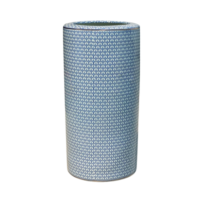 Blue and White Fishscale Mahjong Mat Holder (Umbrella Stand)