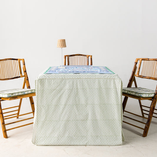 Full Length Card Tablecloth: Dottie in Green