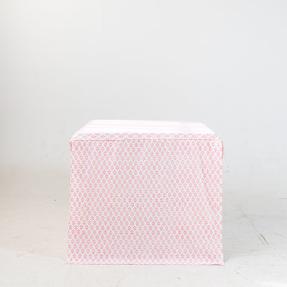 Full Length Fitted Card Tablecloth: Sprig in Pink