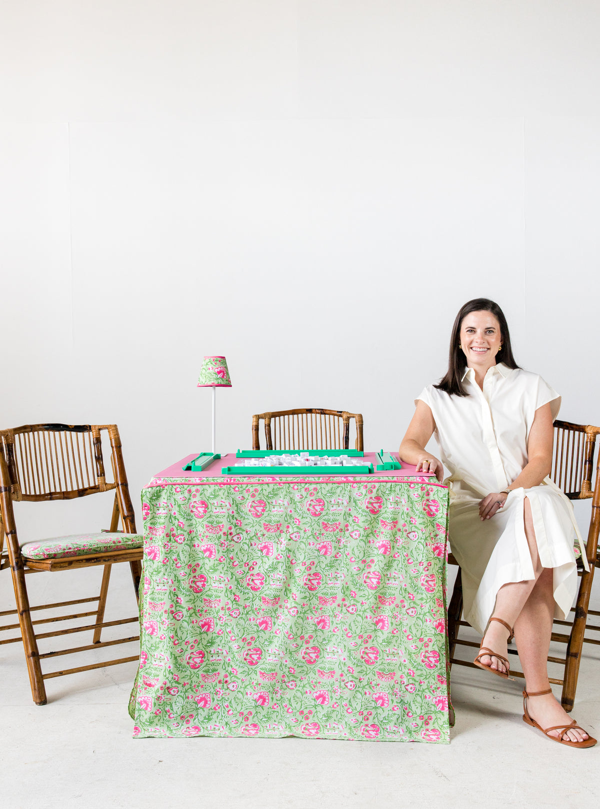 Full Length Fitted Card Tablecloth: Garden Party