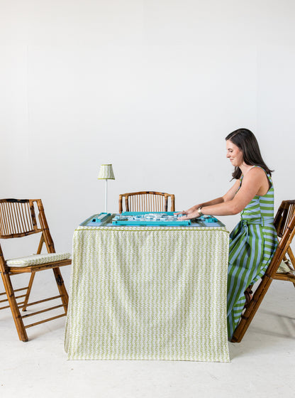 Full Length Fitted Card Tablecloth: Vines in Green