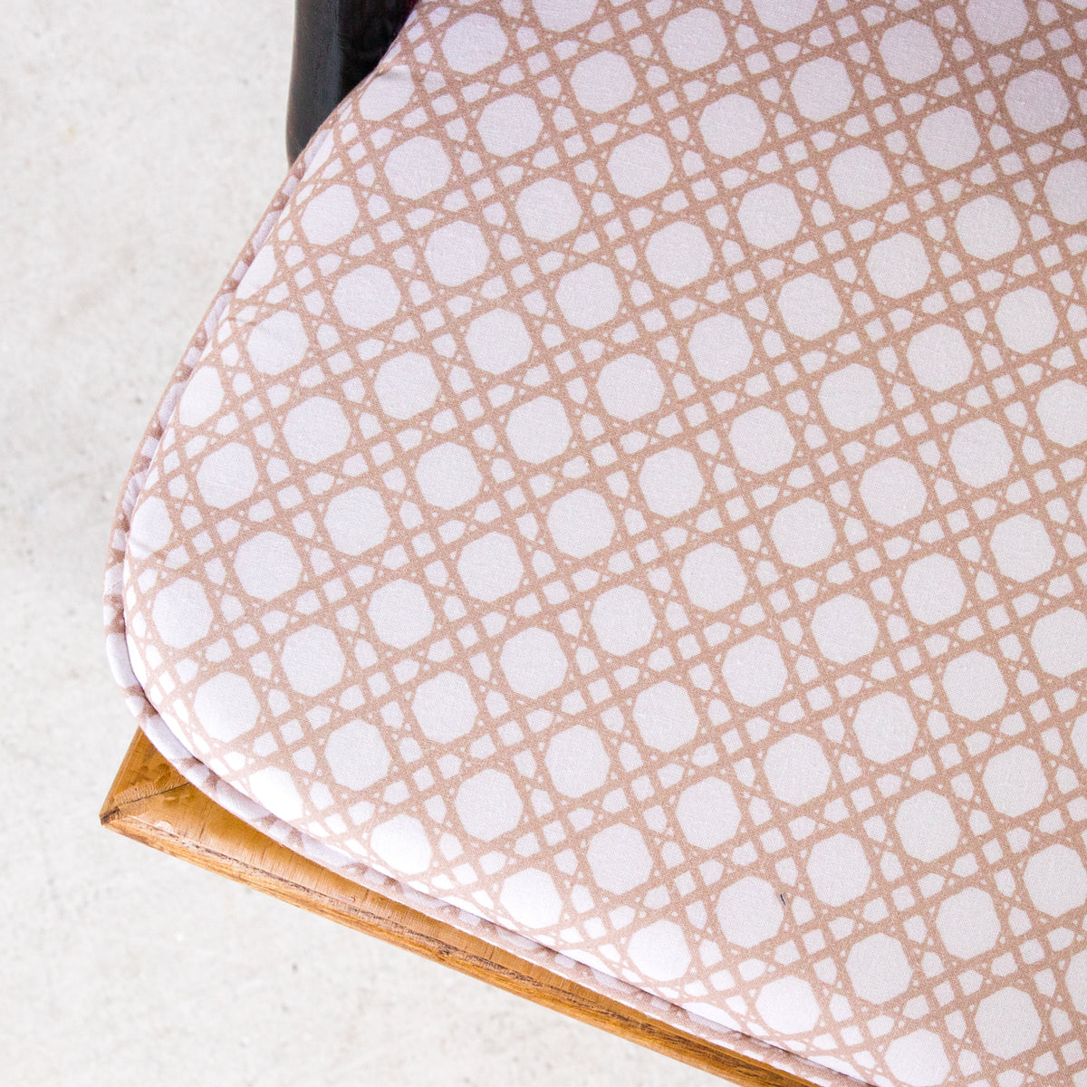 Tie Back Seat Cushion: Bamboo Cane in Tan