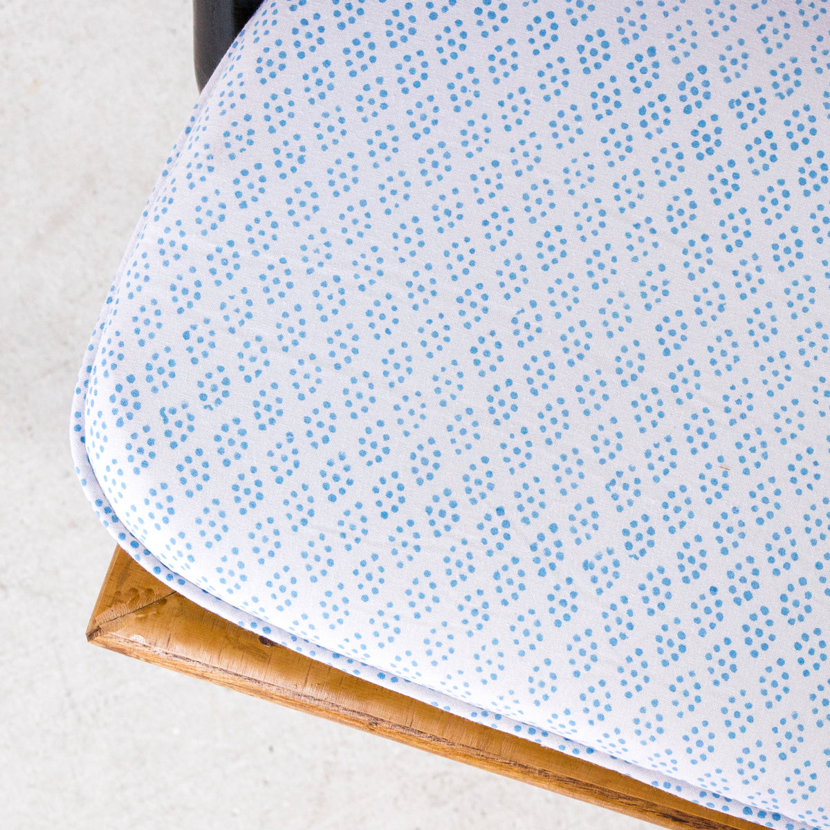 Tie Back Seat Cushion: Dottie in Blue