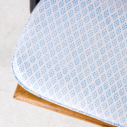 Tie Back Seat Cushion: Dottie in Blue