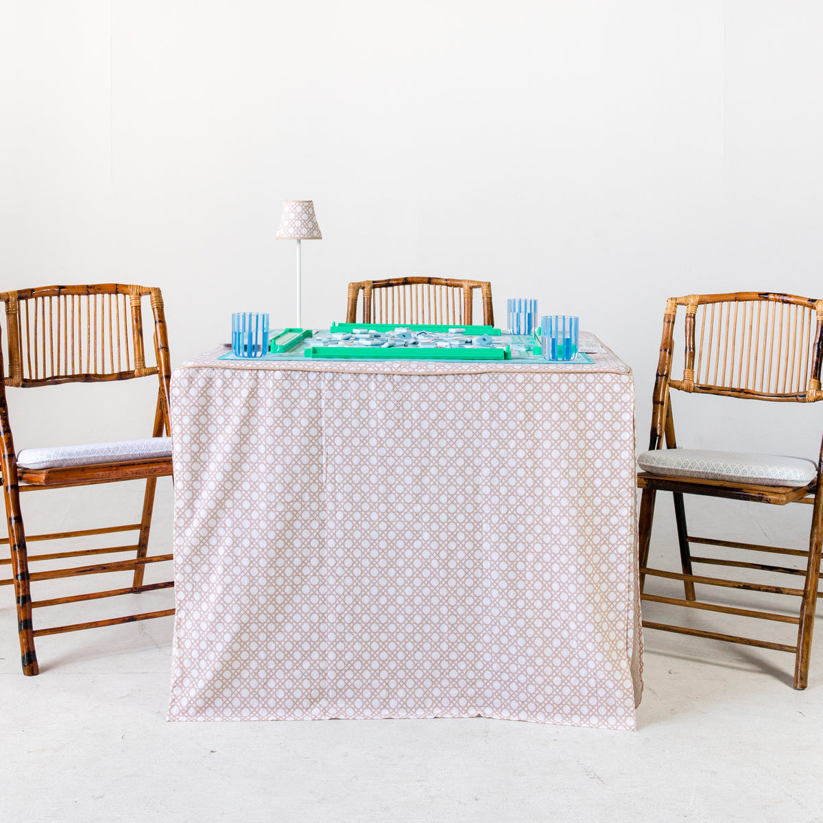 Rechargeable Table Lamp Shade: Bamboo Cane in Tan