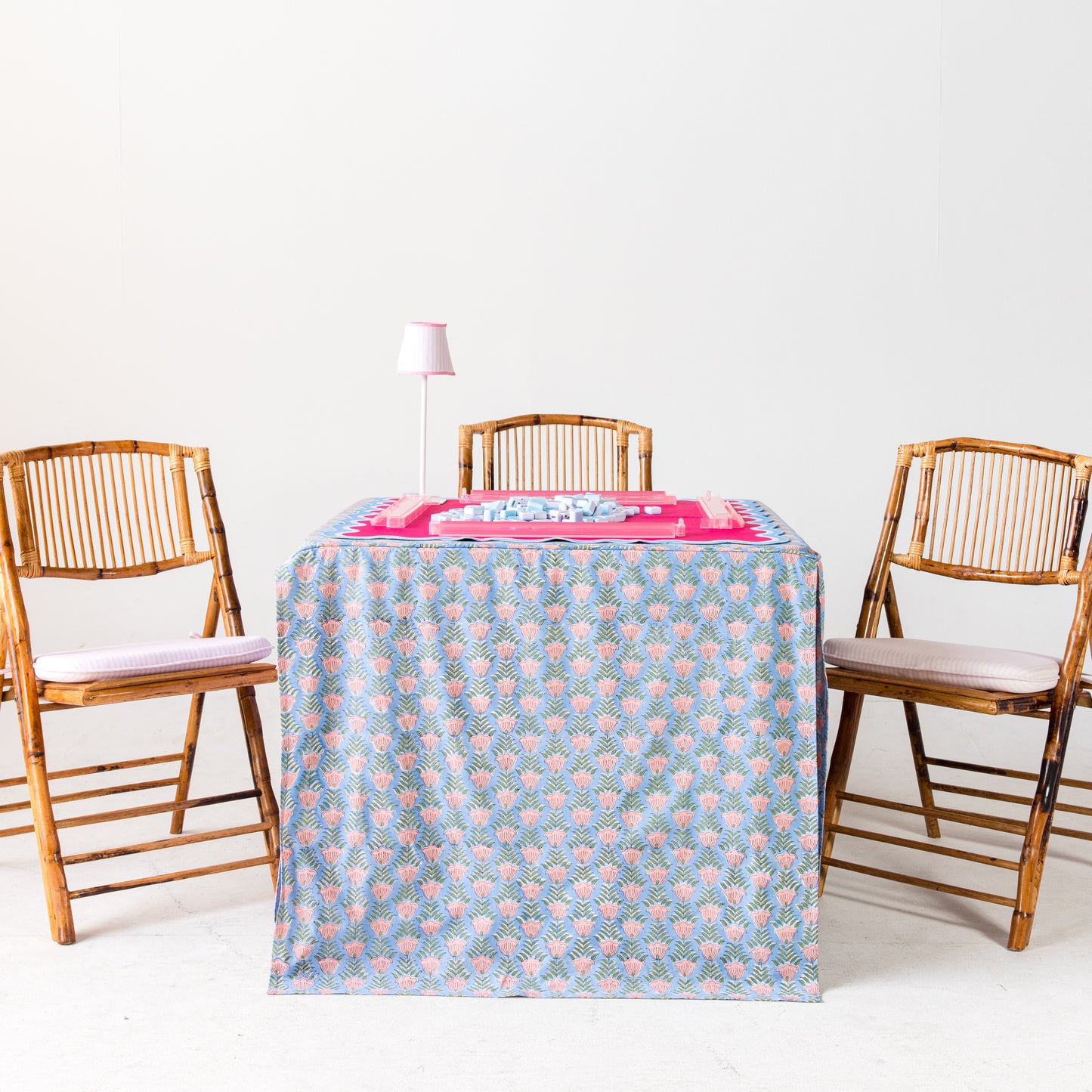 Rechargeable Table Lamp Shade: Ticking Stripe in Light Pink