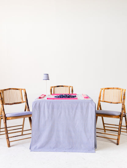 Rechargeable Table Lamp Shade: Ticking Stripe in Navy