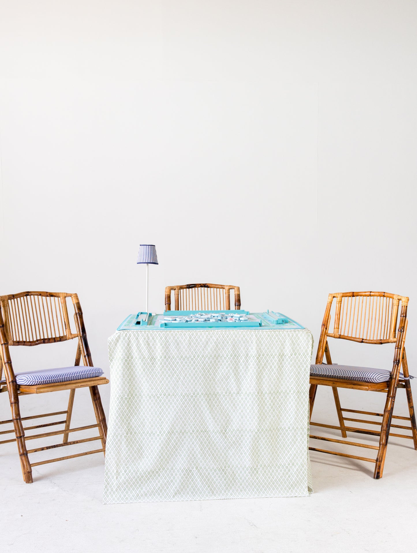 Rechargeable Table Lamp Shade: Ticking Stripe in Navy