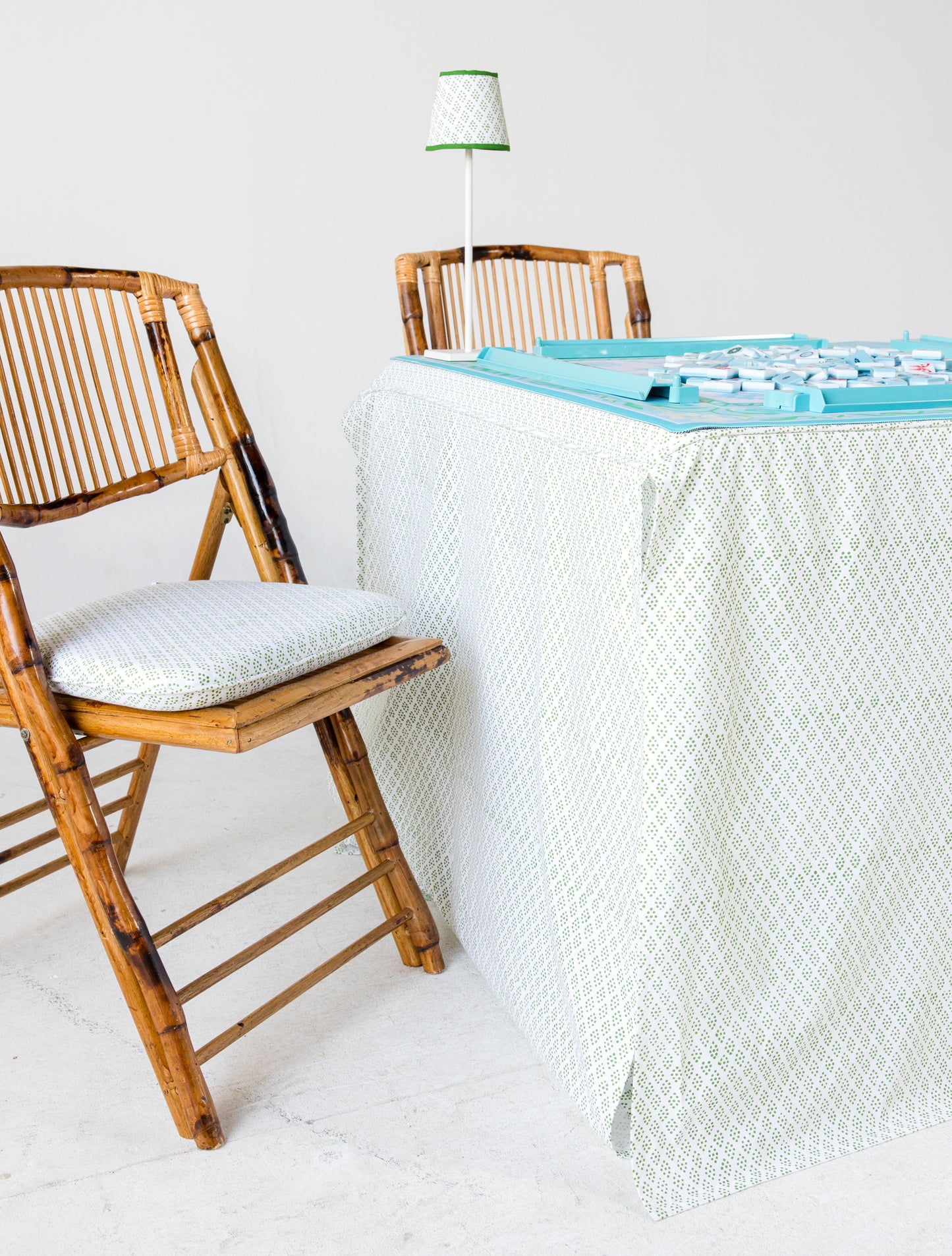 Full Length Card Tablecloth: Dottie in Green