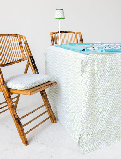 Full Length Card Tablecloth: Dottie in Green