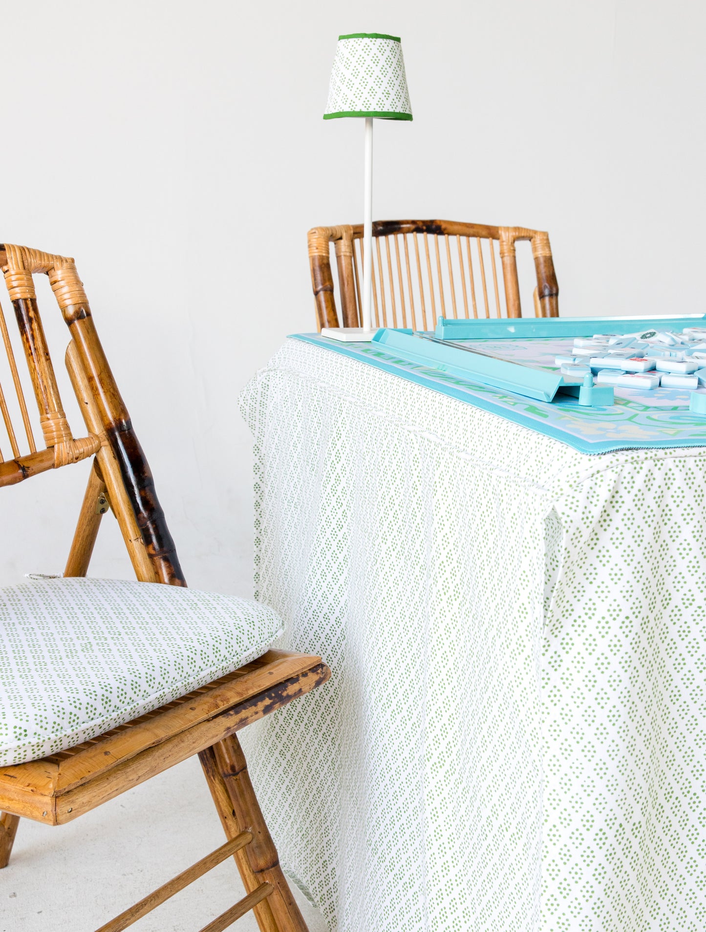 Full Length Card Tablecloth: Dottie in Green