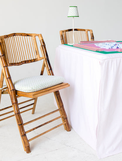 Full Length Fitted Card Tablecloth: Ticking Stripe in Light Pink