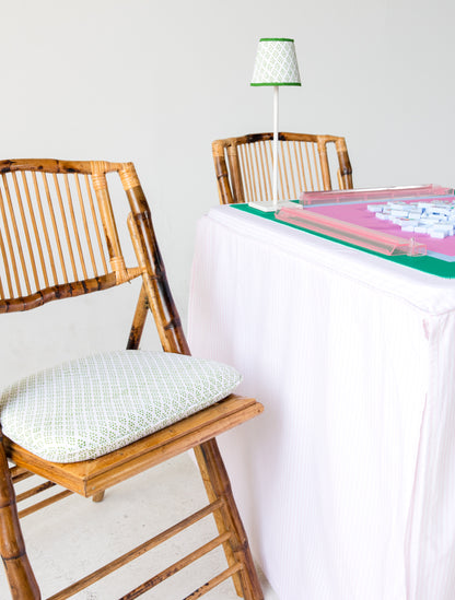 Full Length Fitted Card Tablecloth: Ticking Stripe in Light Pink