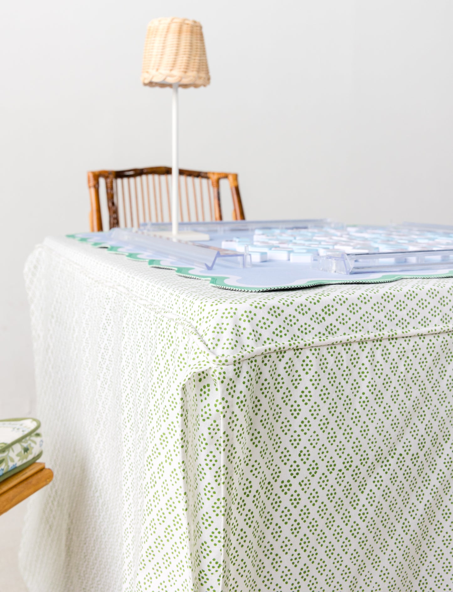 Full Length Card Tablecloth: Dottie in Green