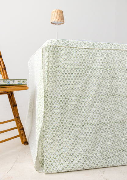 Full Length Card Tablecloth: Dottie in Green