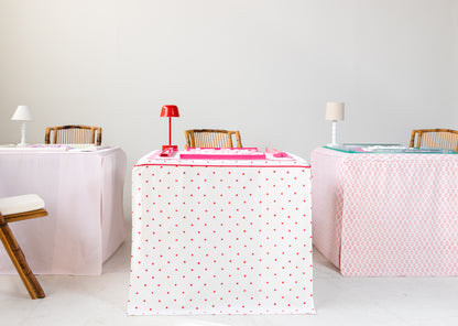 Full Length Fitted Card Tablecloth: Sprig in Pink