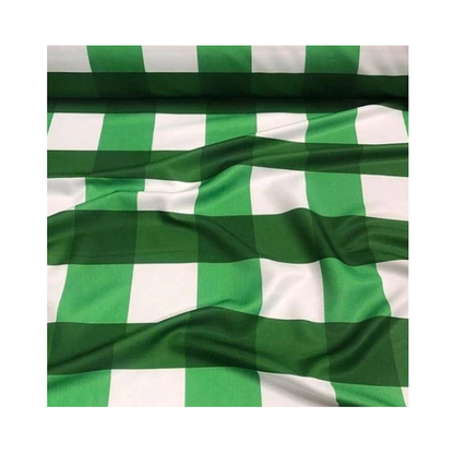 Bright Green Checker Gingham Rectangular Tablecloth