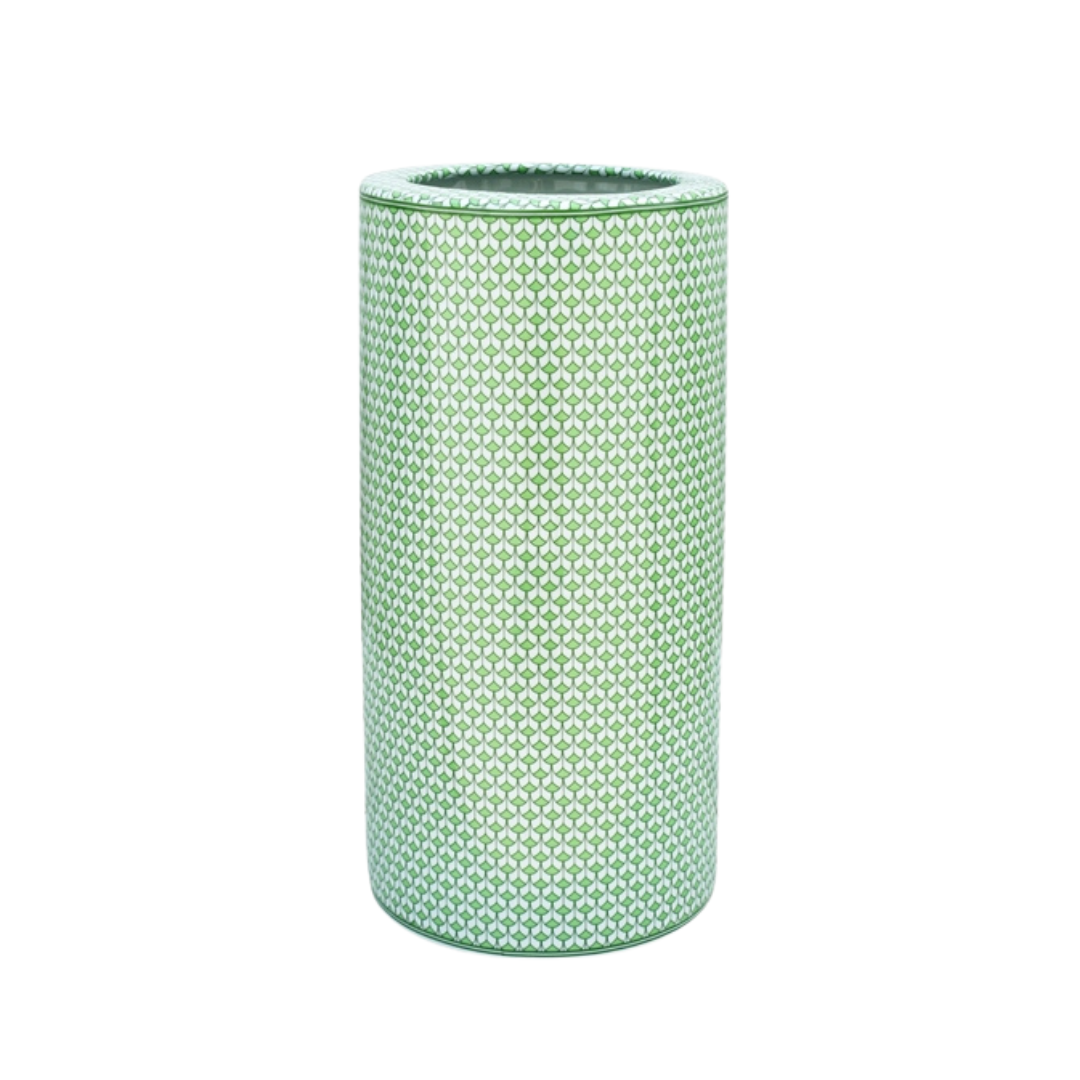 Blue and White Fishscale Mahjong Mat Holder (Umbrella Stand)