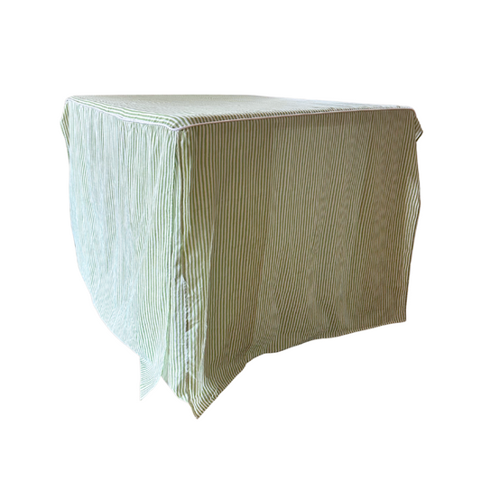 Green and White Stripe Game Tablecloth